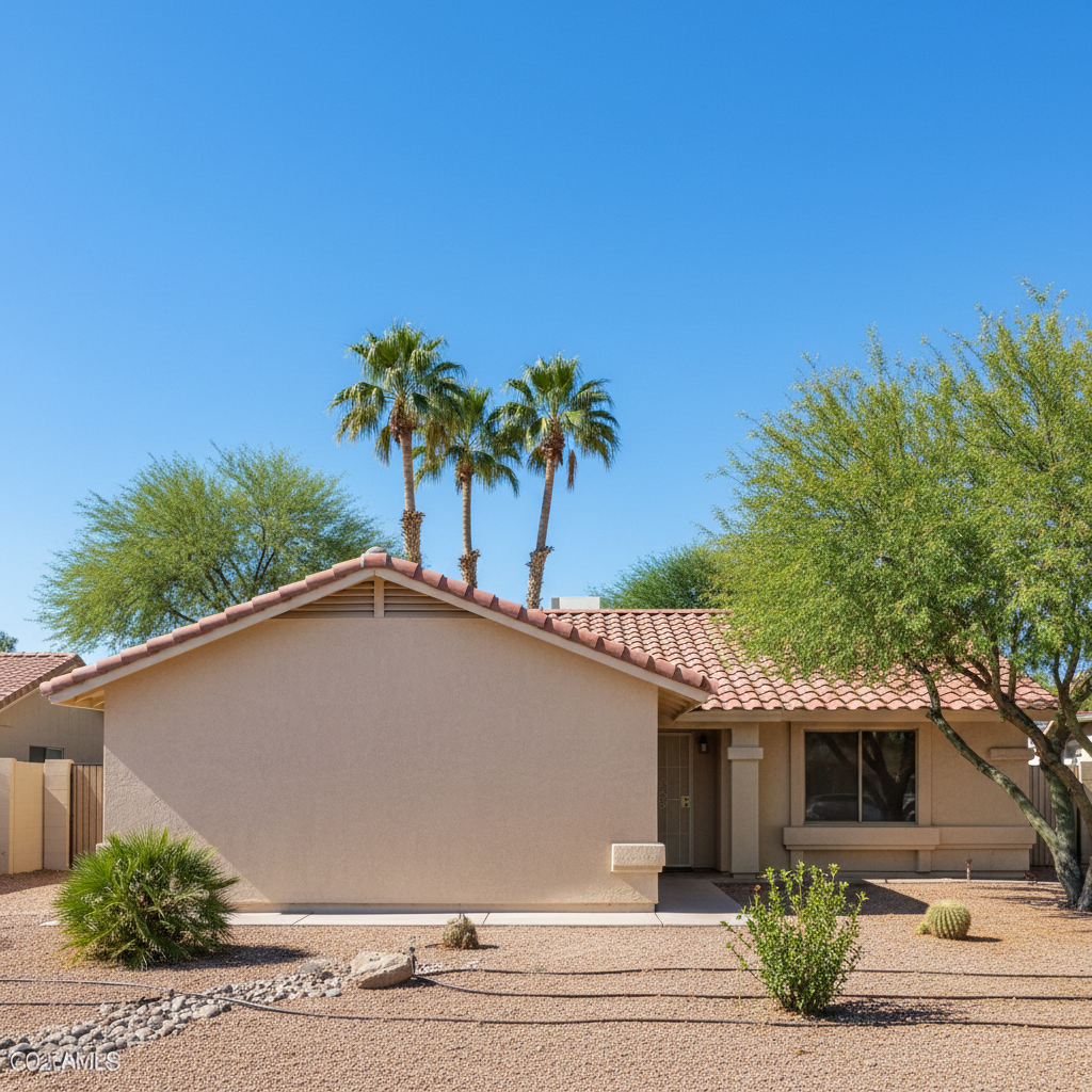 Completed stucco removal work at a residential property in Gilbert, AZ
