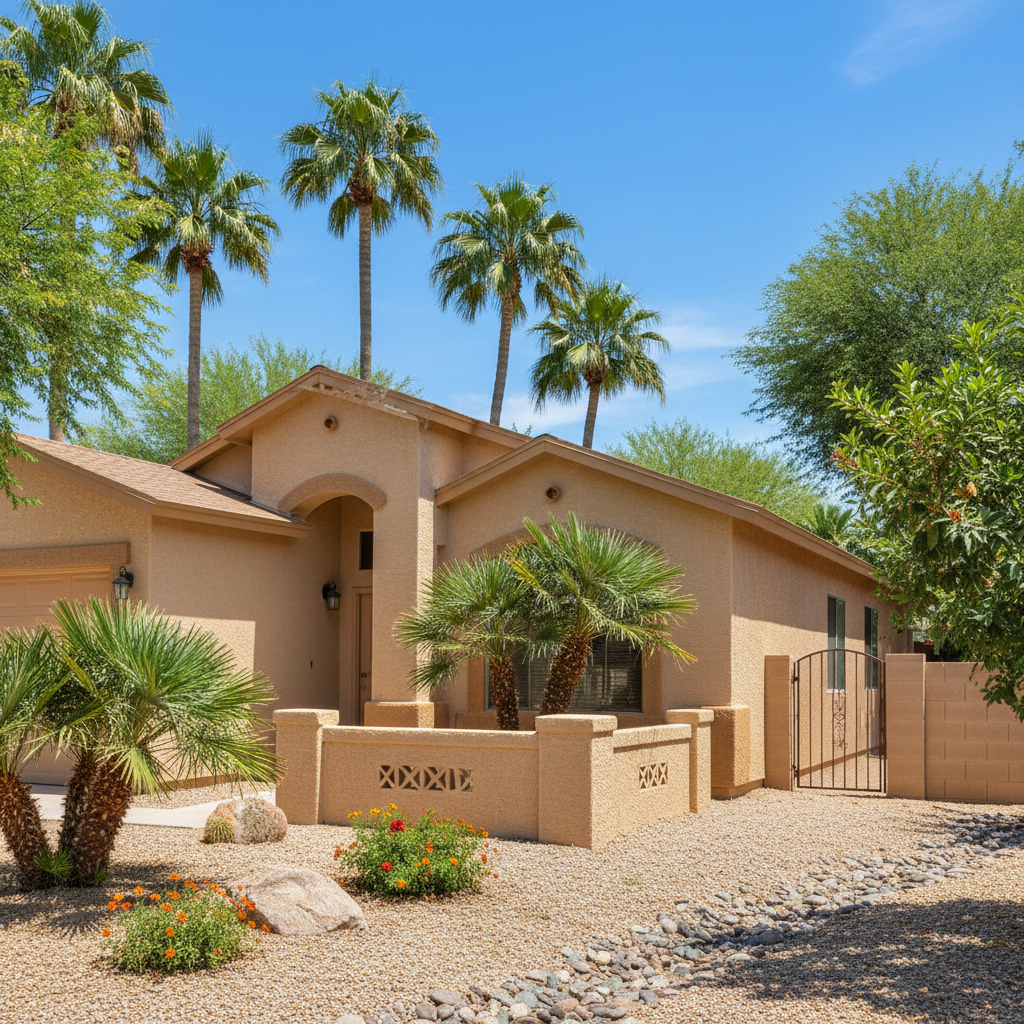 Completed stucco replacement work at a residential property in Peoria, AZ