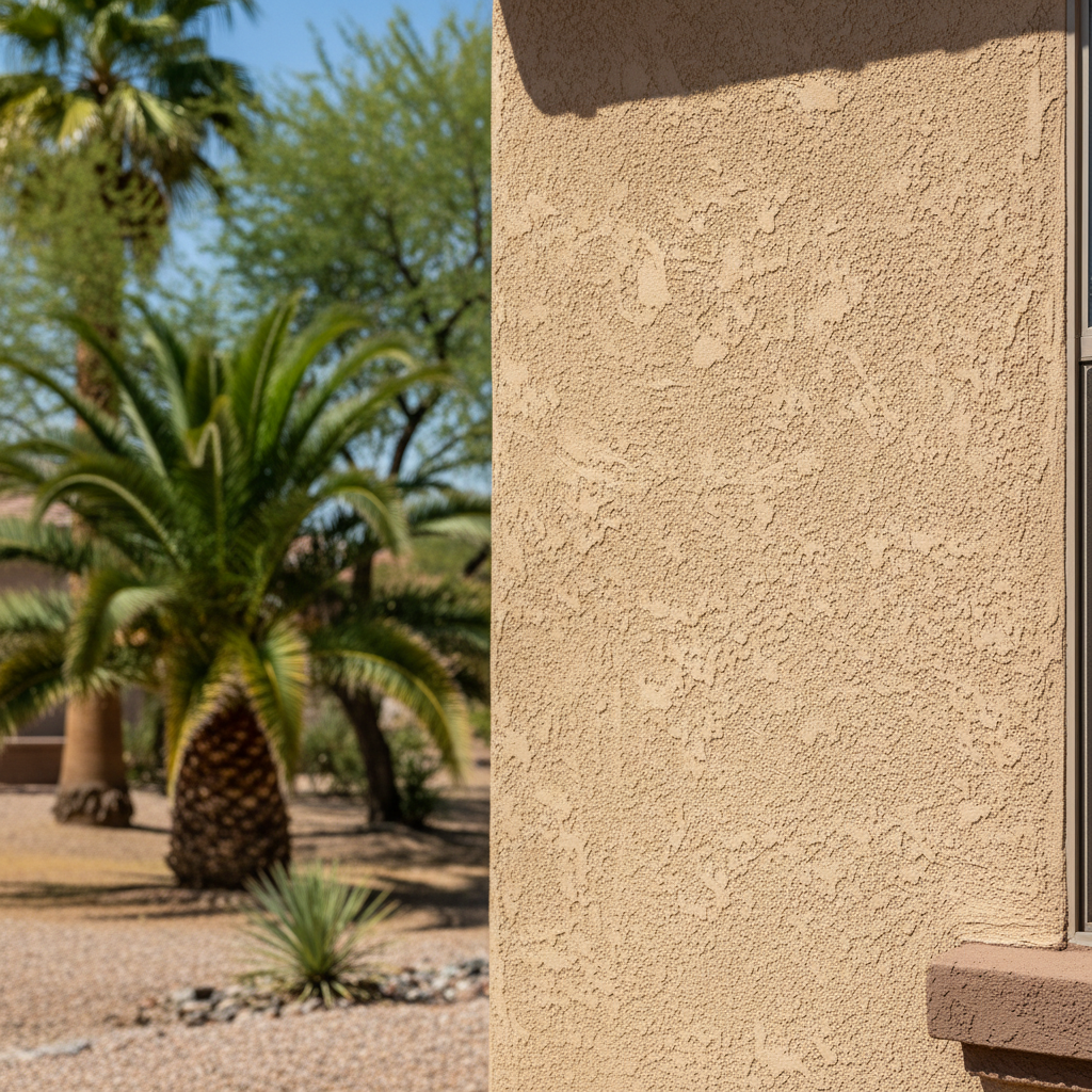 Completed stucco installation work at a residential property in Peoria, AZ