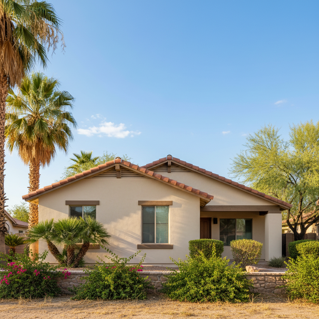 Completed stucco removal work at a residential property in Peoria, AZ