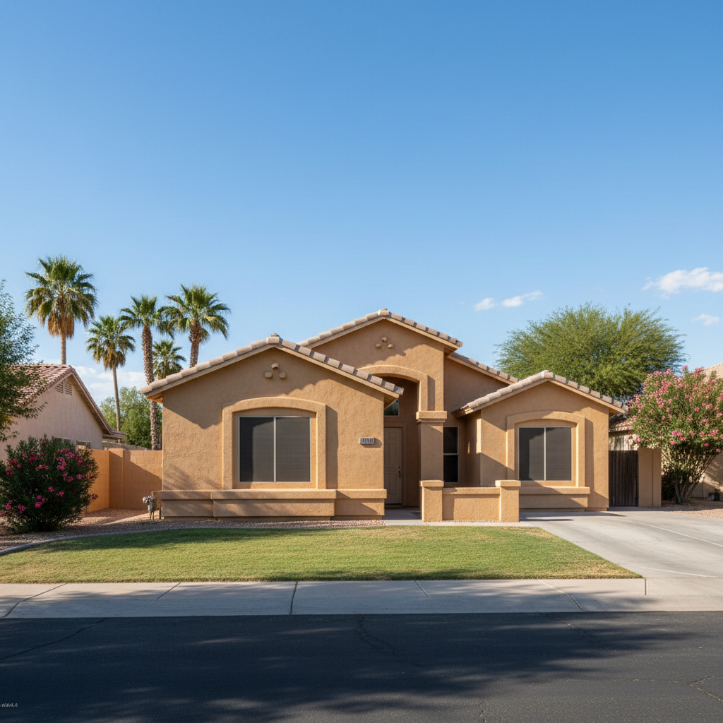 Completed residential stucco work at a residential property in Peoria, AZ