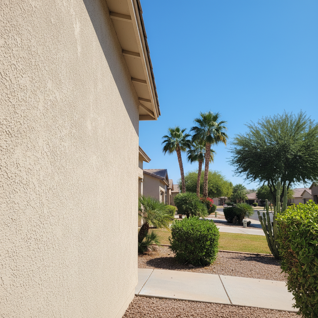 Completed stucco painting work at a residential property in Peoria, AZ