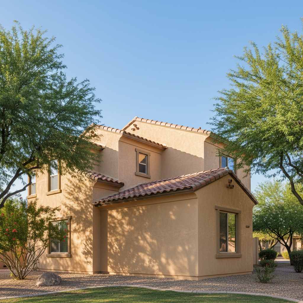 Completed commercial stucco work at a residential property in Queen Creek, AZ