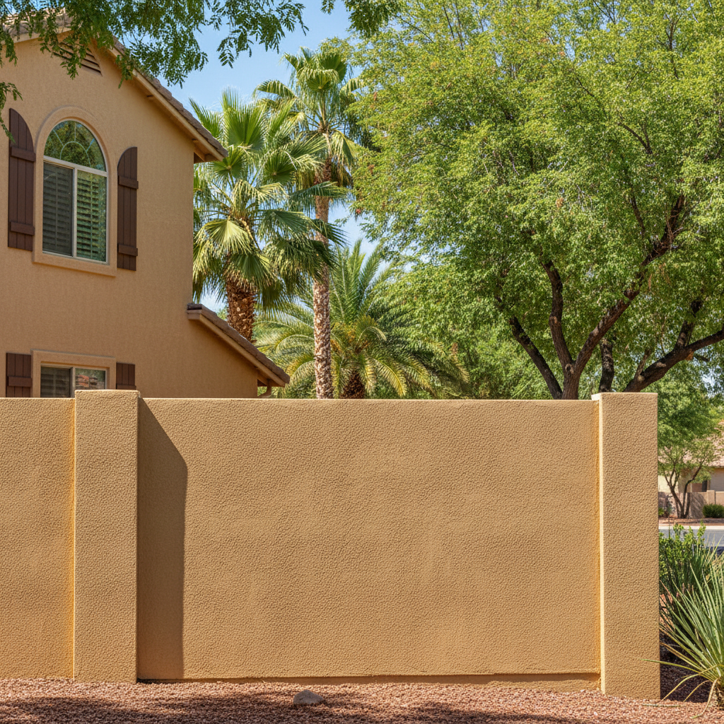 Completed stucco painting work at a residential property in Queen Creek, AZ