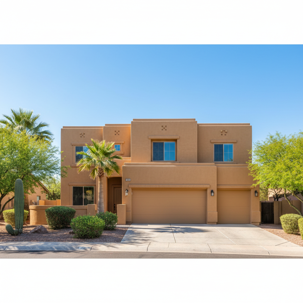Completed residential stucco work at a residential property in Scottsdale, AZ