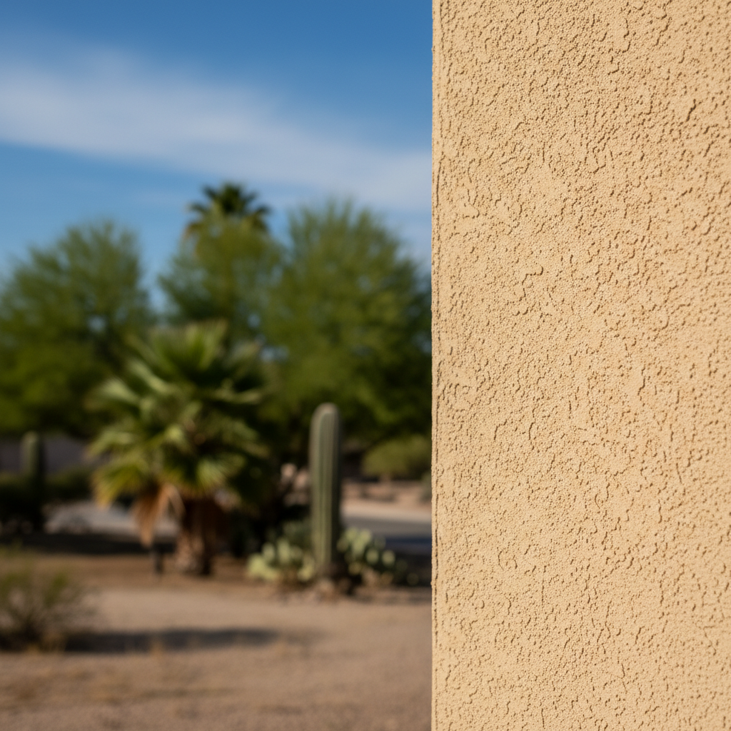 Completed stucco removal work at a residential property in Surprise, AZ