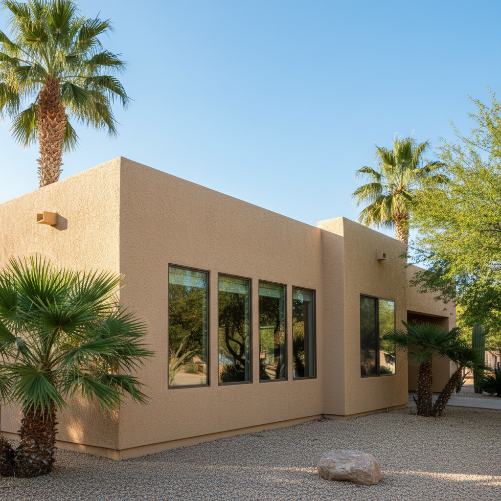 Completed commercial stucco work at a residential property in Scottsdale, AZ