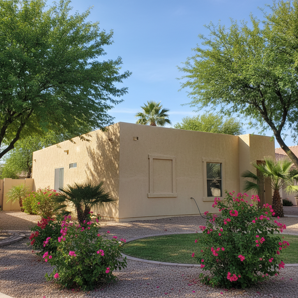 Completed commercial stucco work at a residential property in Surprise, AZ