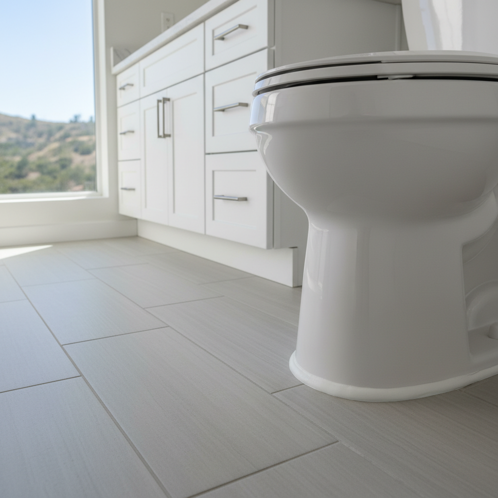 Completed toilet installation work at a residential property in Baldwin Park, CA