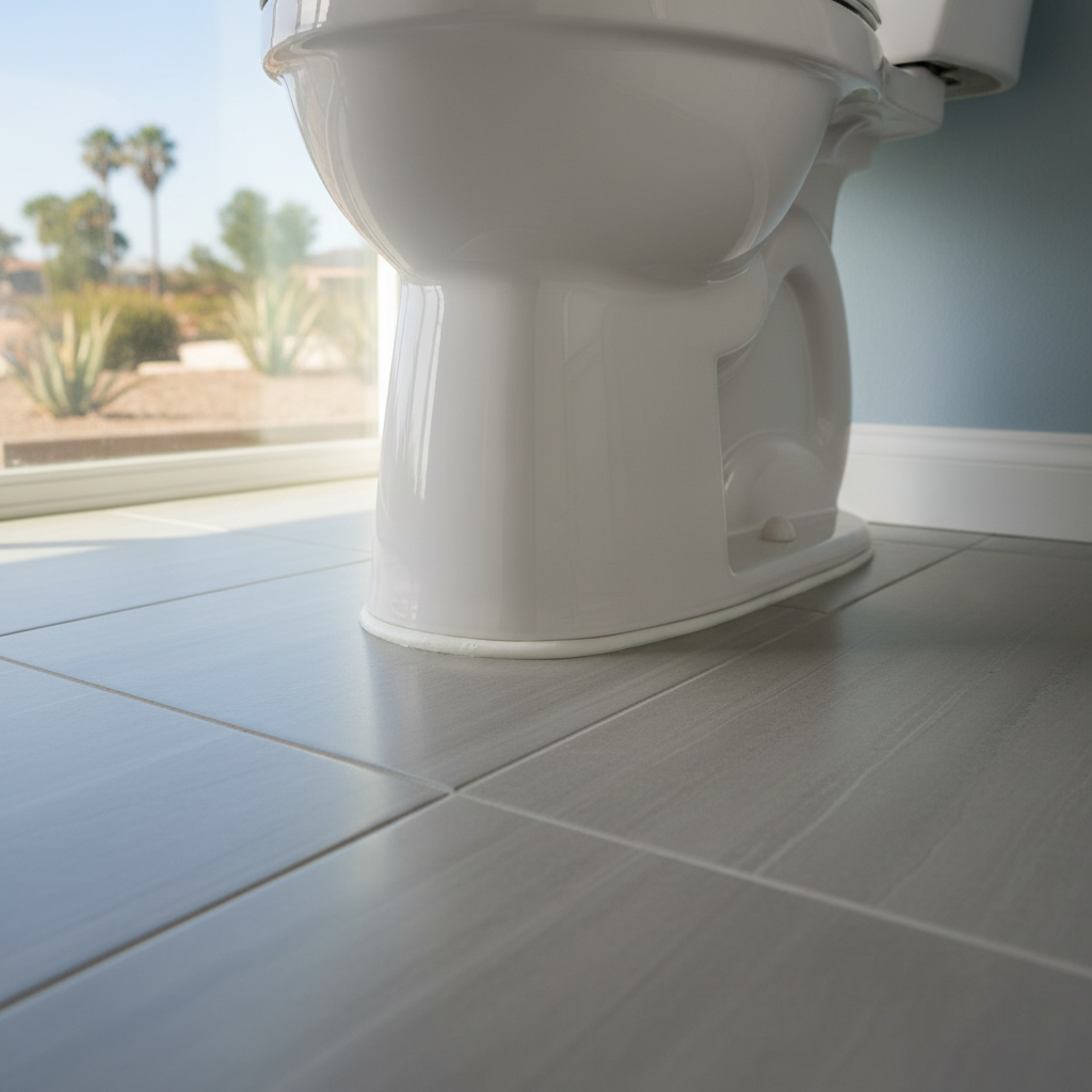 Completed toilet installation work at a residential property in Bell, CA