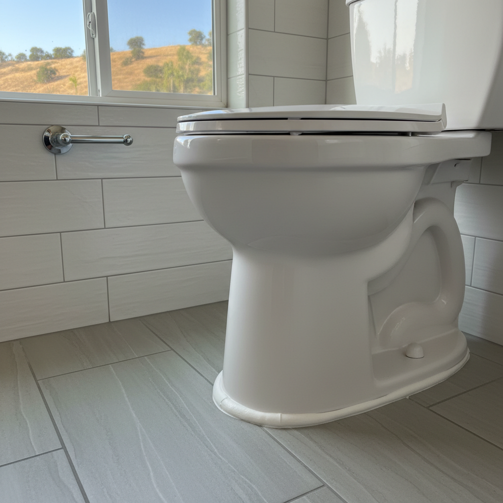 Completed toilet installation work at a residential property in Brea, CA