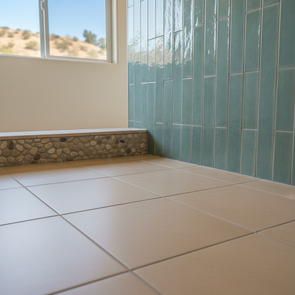 Completed tile and flooring installation work at a residential property in Buena Park, CA