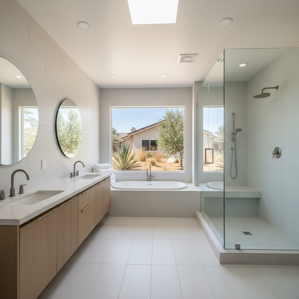 Completed bathroom expansion work at a residential property in Brea, CA