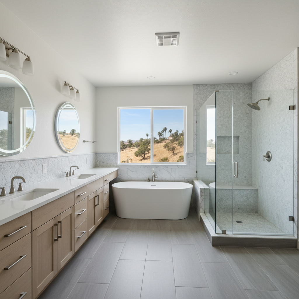 Completed bathroom expansion work at a residential property in Buena Park, CA