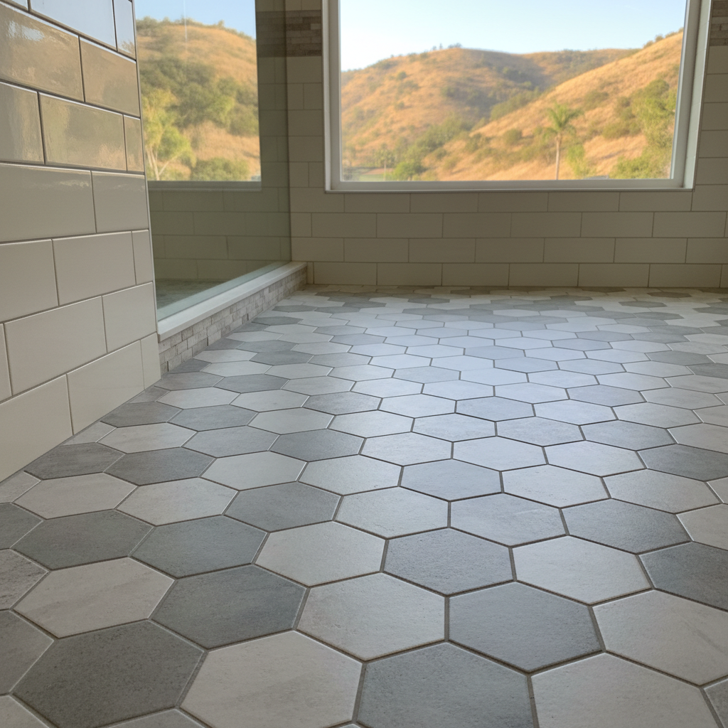 Completed tile and flooring installation work at a residential property in Camarillo, CA
