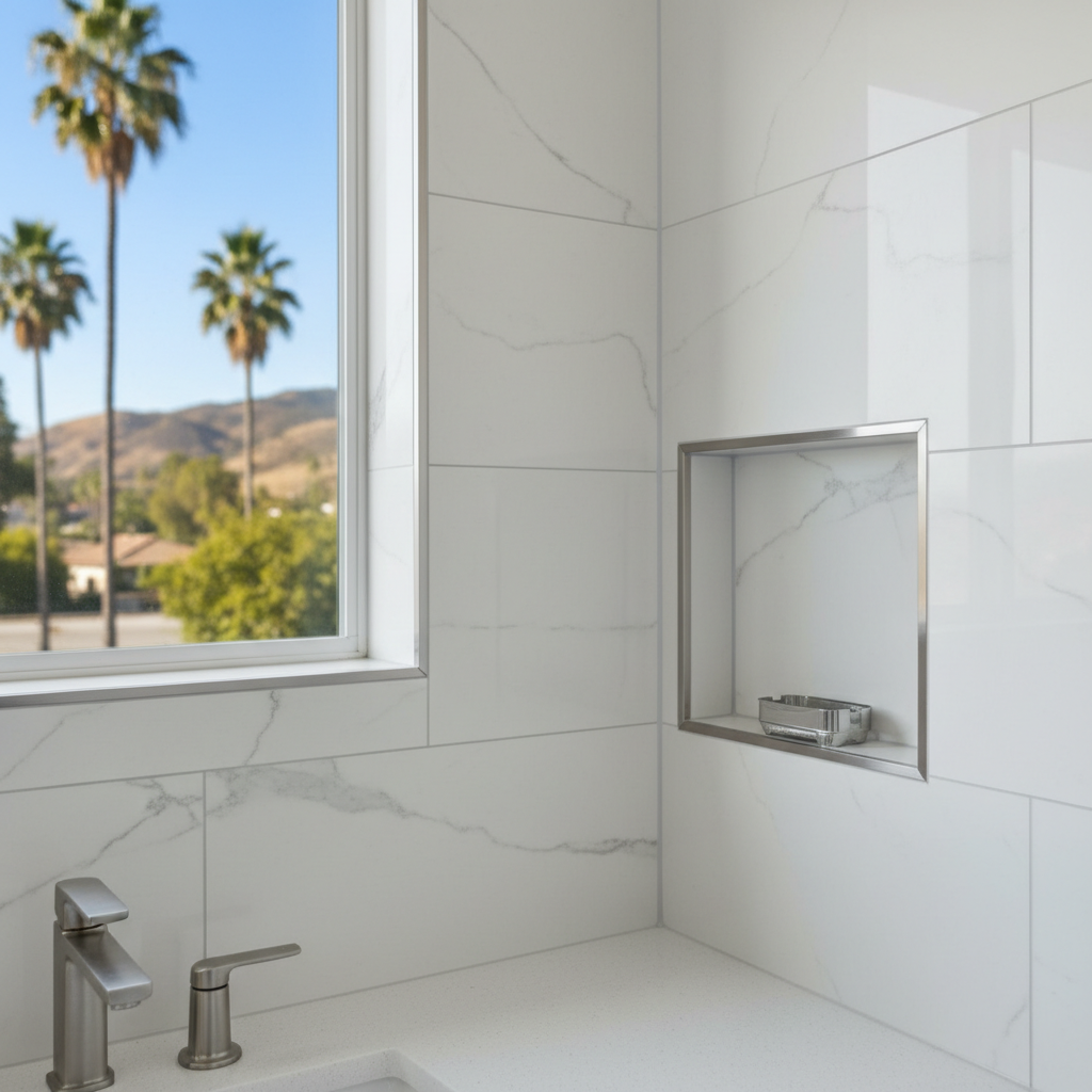 Completed bathroom modernization work at a residential property in Cerritos, CA