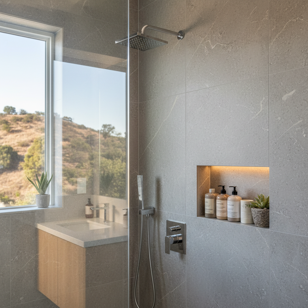 Completed bathroom modernization work at a residential property in Sherman Oaks, CA