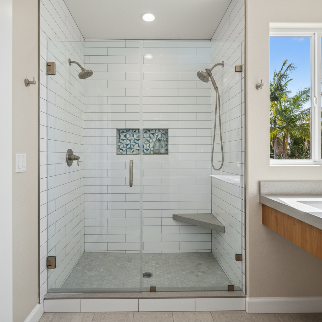 Completed shower replacement work at a residential property in Sherman Oaks, CA