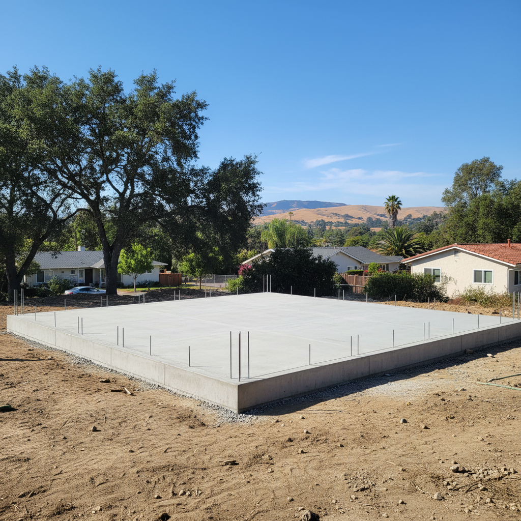 Completed foundation construction work at a residential property in Palo Alto, CA