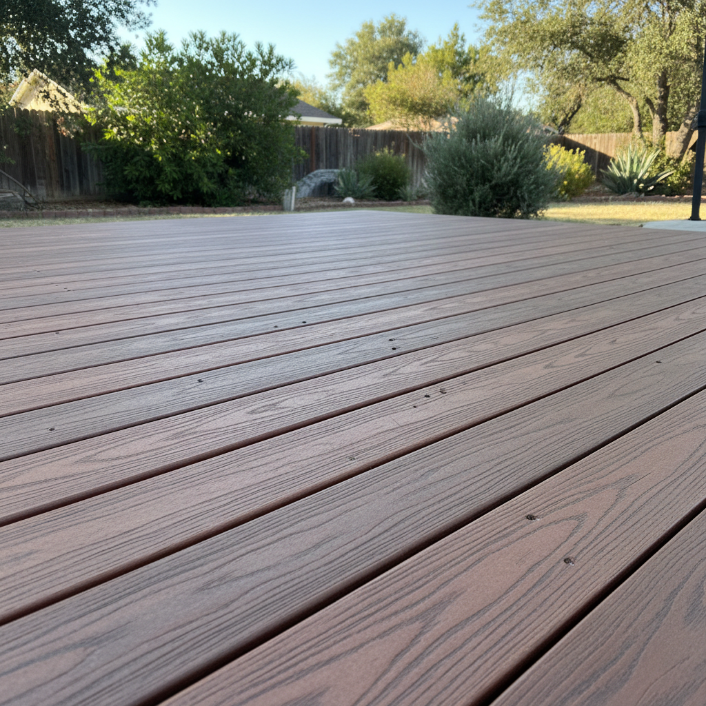 Completed trex decks work at a residential property in Chico, CA