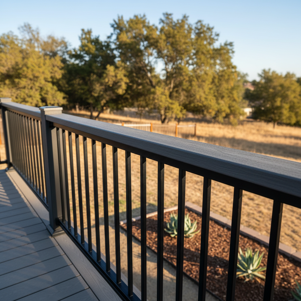 Completed deck railing installation work at a residential property in Chico, CA