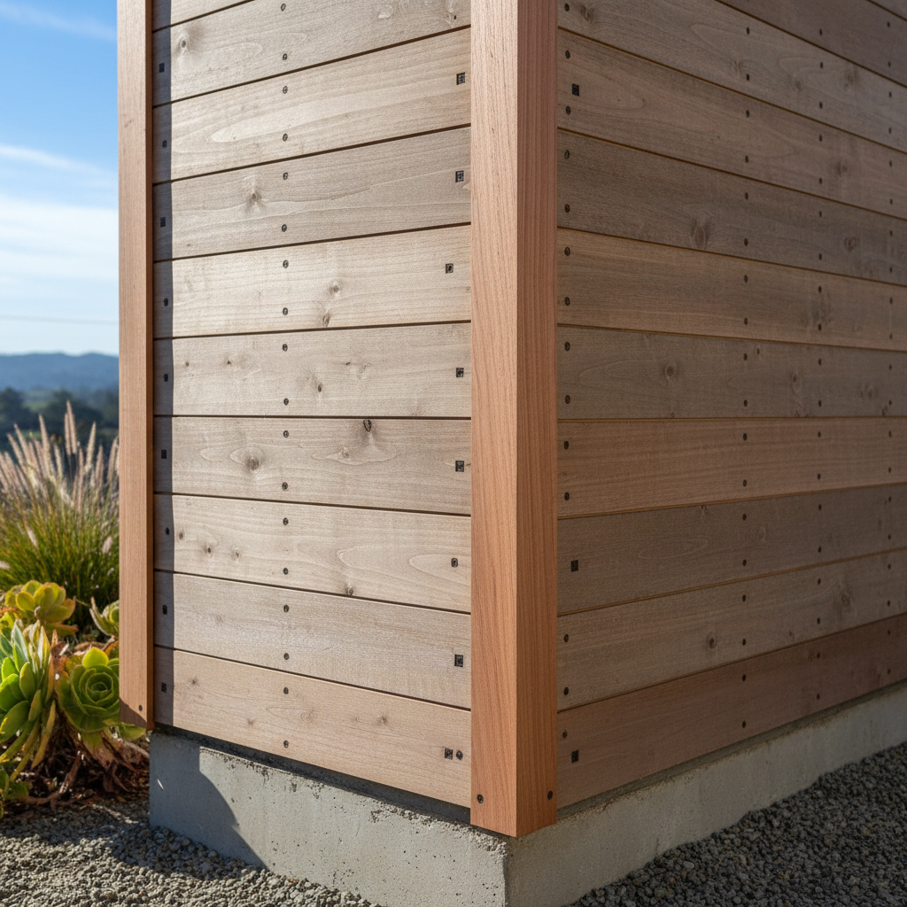 Completed storage sheds work at a residential property in San Francisco, CA
