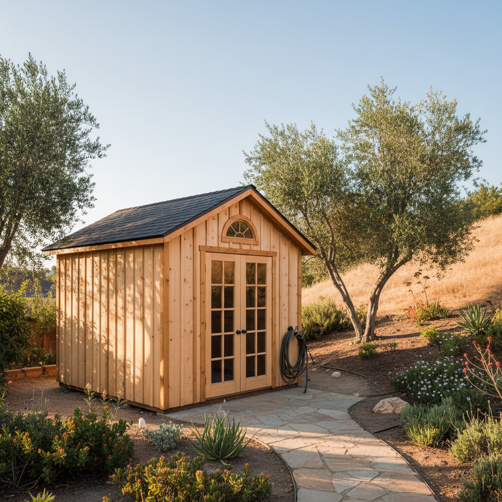 Completed garden sheds work at a residential property in La Mesa, CA