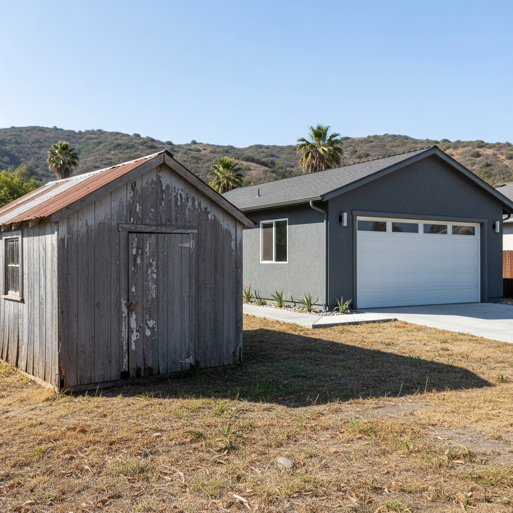 Completed garages work at a residential property in Oceanside, CA