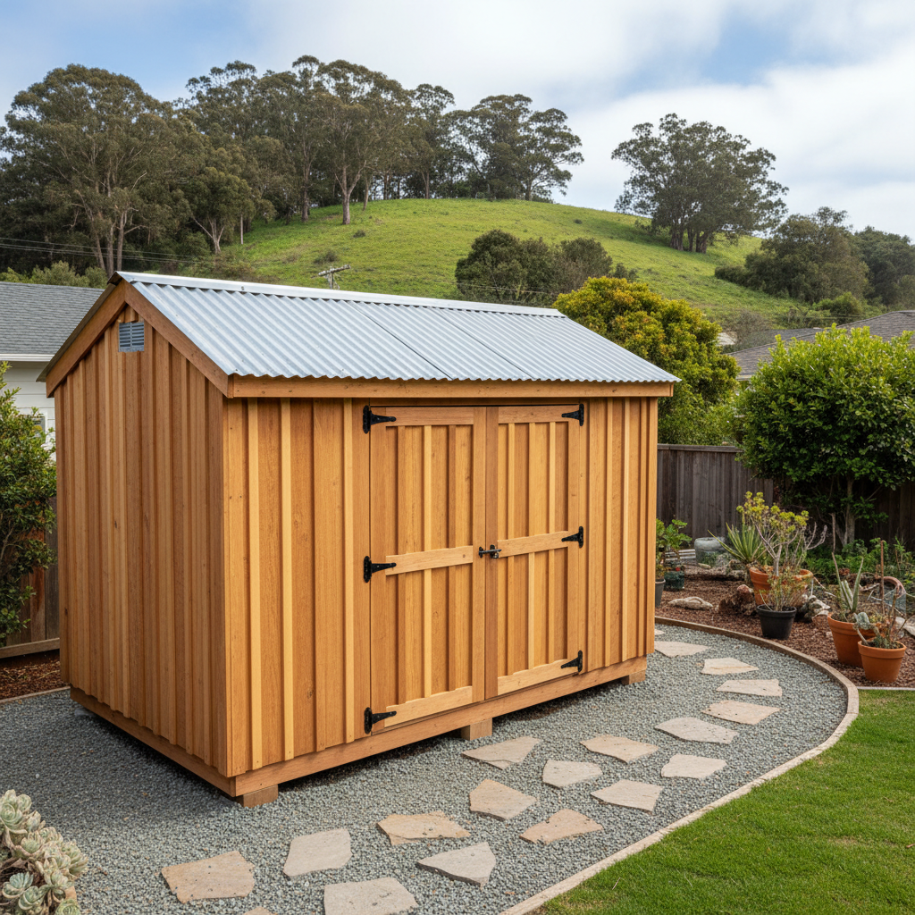 Completed livestock shelters work at a residential property in San Francisco, CA