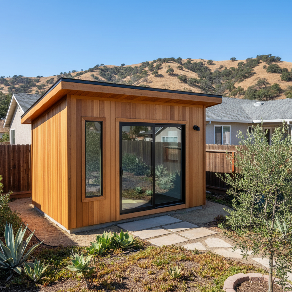 Completed office sheds work at a residential property in La Mesa, CA