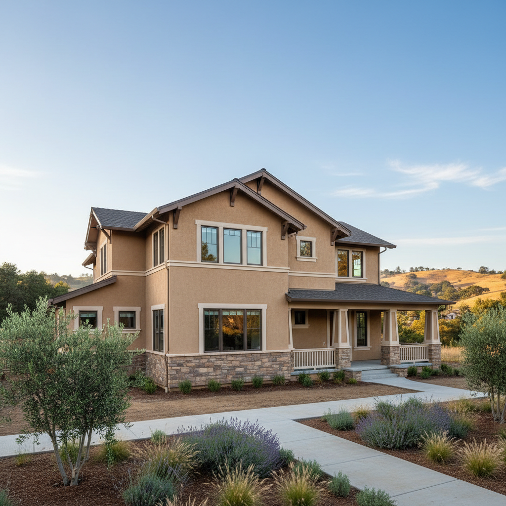 Completed commercial stucco work at a residential property in Chico, CA