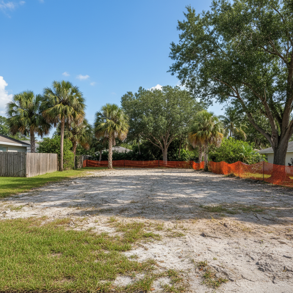 Completed debris removal work at a residential property in Port Richey, FL