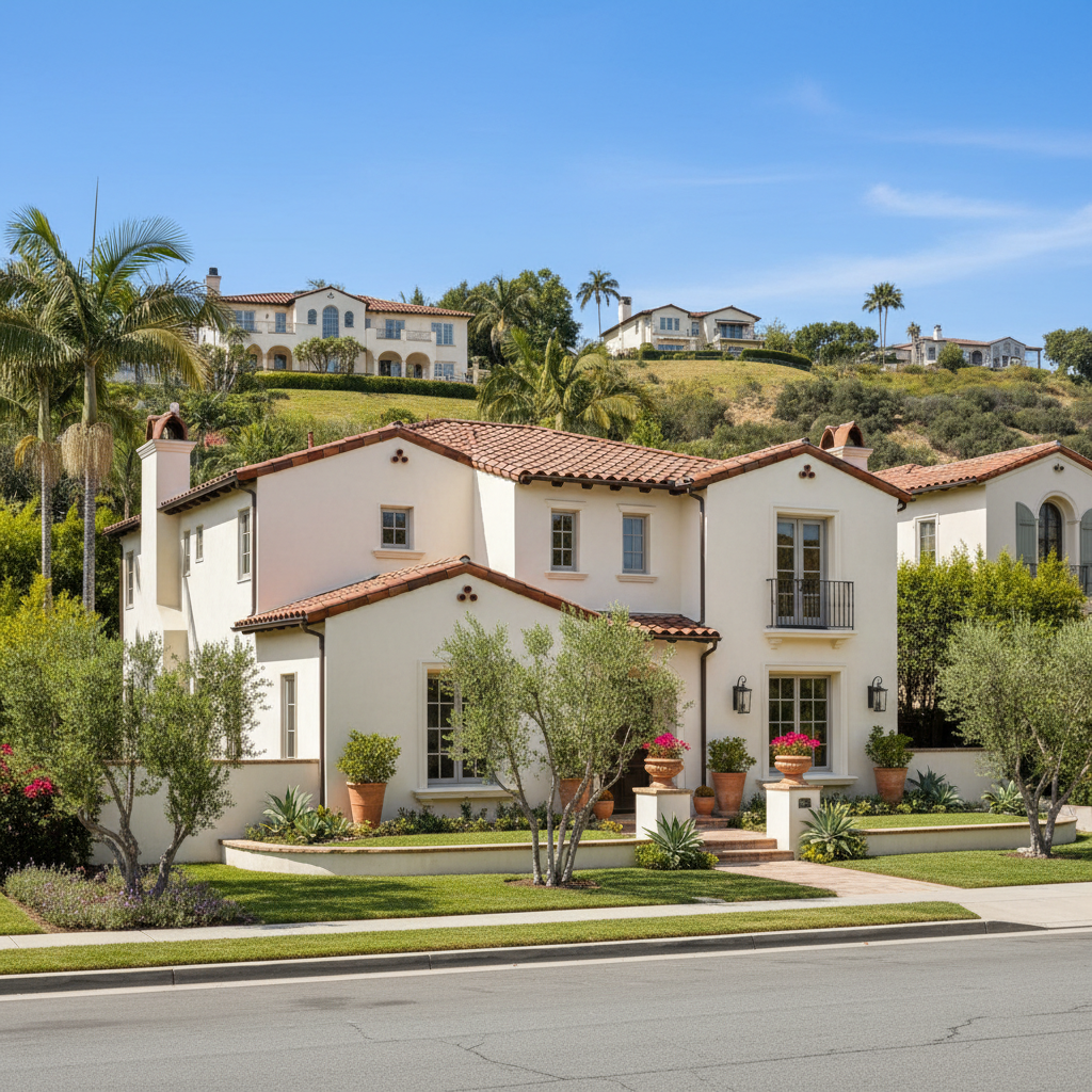 Completed stucco replacement work at a residential property in Beverly Hills, CA