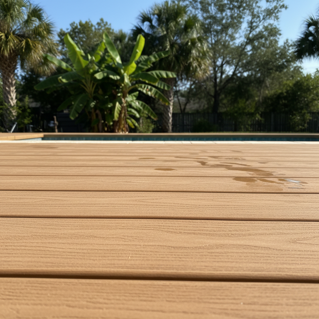 Completed pool decks work at a residential property in St Cloud, FL