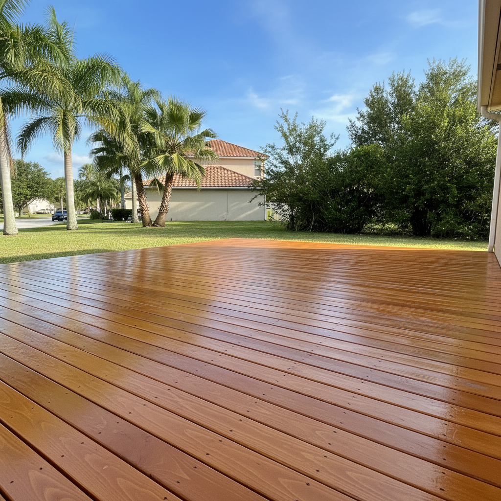 Completed deck painting & staining work at a residential property in St Cloud, FL
