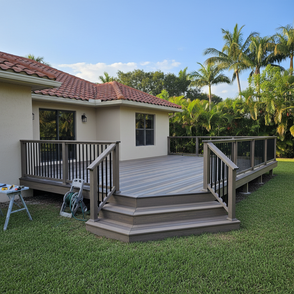 Completed trex decks work at a residential property in St Cloud, FL