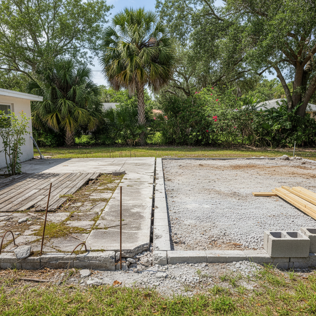Completed partial building demolition work at a residential property in Port Richey, FL