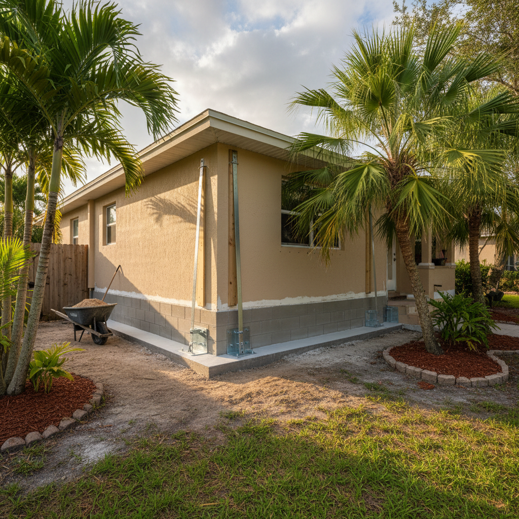 Completed seismic retrofitting work at a residential property in Cape Coral, FL