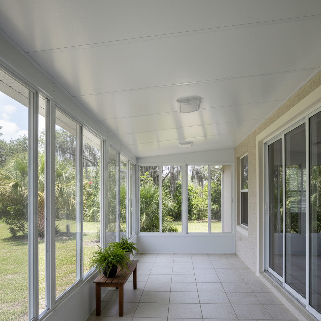 Completed sunroom insulation work at a residential property in Jacksonville, FL