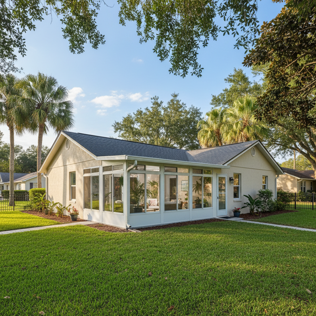 Completed sunroom design work at a residential property in Jacksonville, FL
