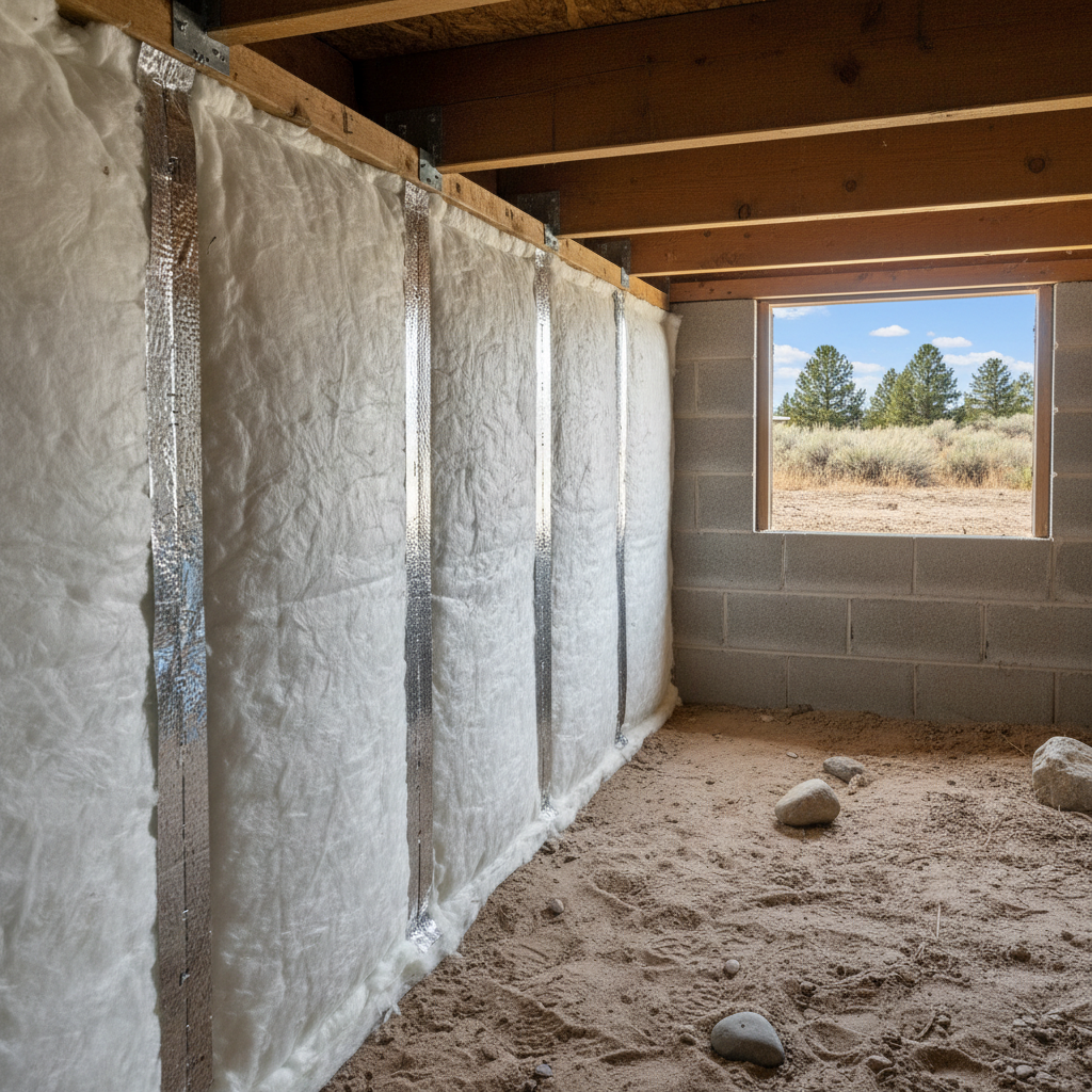 Completed crawl space insulation work at a residential property in Eagle, ID