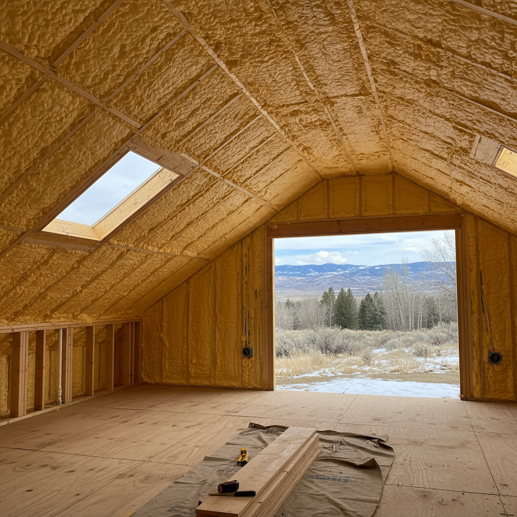 Completed closed cell spray foam work at a residential property in Eagle, ID