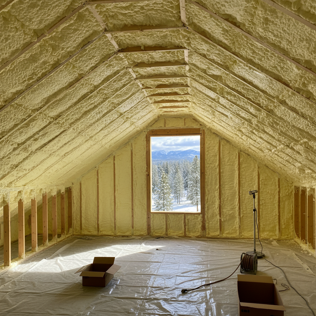 Completed closed cell spray foam work at a residential property in McCall, ID