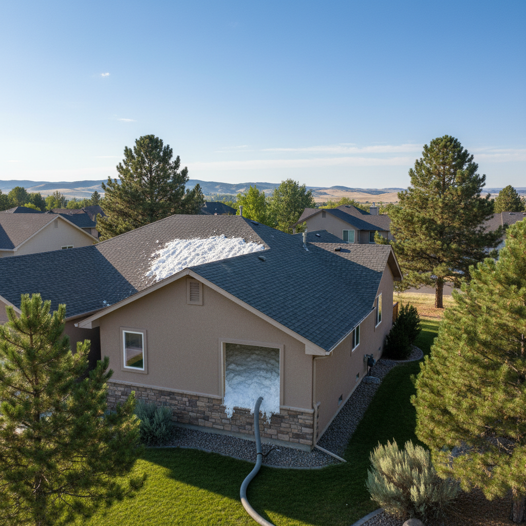Completed attic insulation work at a residential property in Boise, ID