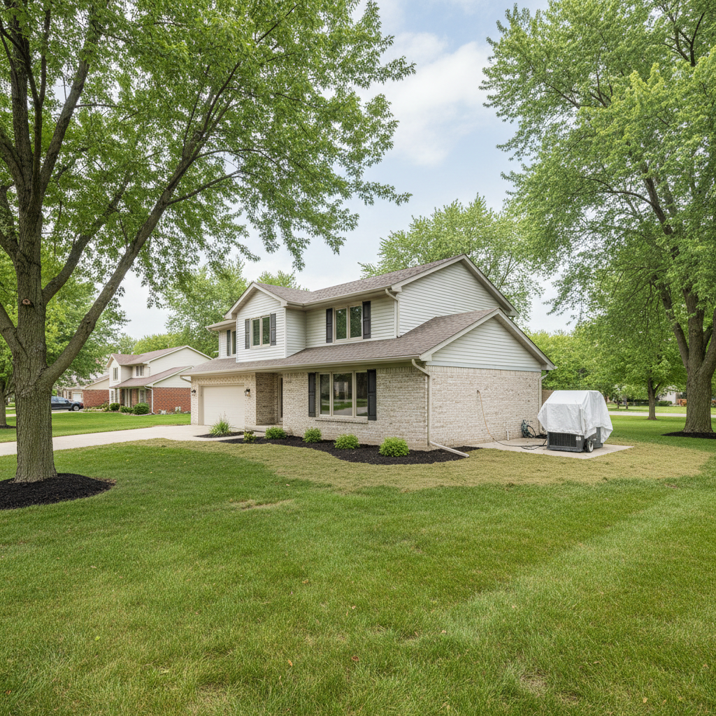 Completed flood damage restoration work at a residential property in Rockford, IL