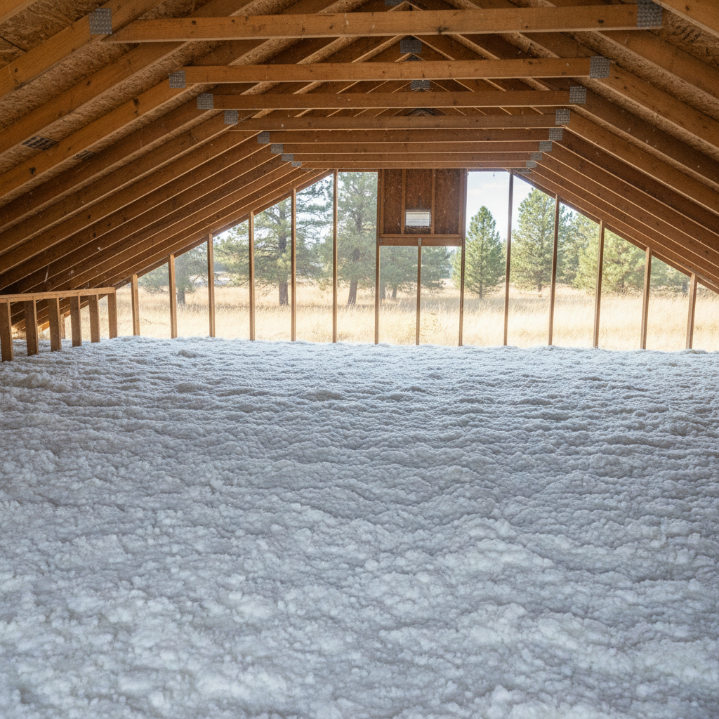 Completed blown-in insulation work at a residential property in Boise, ID
