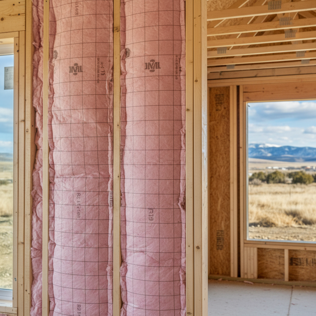 Completed batt insulation installation work at a residential property in Meridian, ID