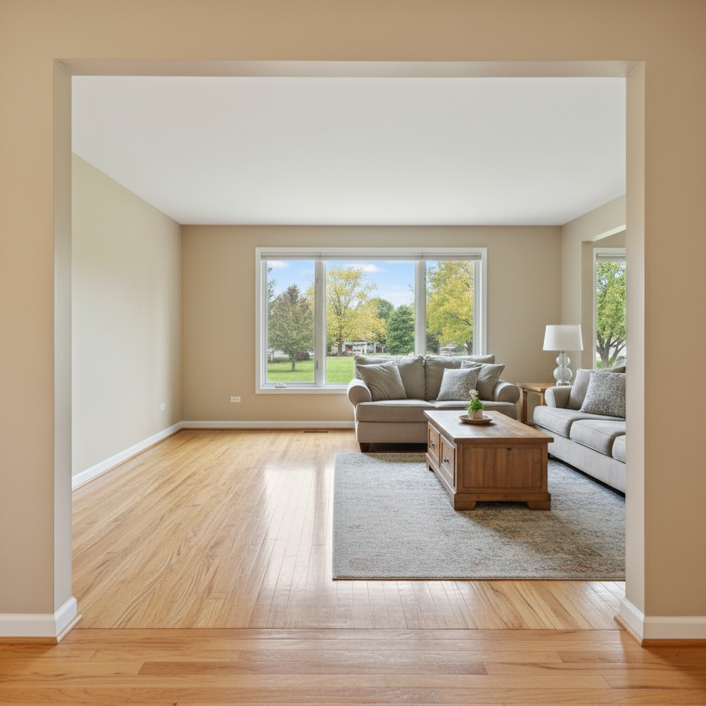 Completed water damage repair work at a residential property in Rockford, IL
