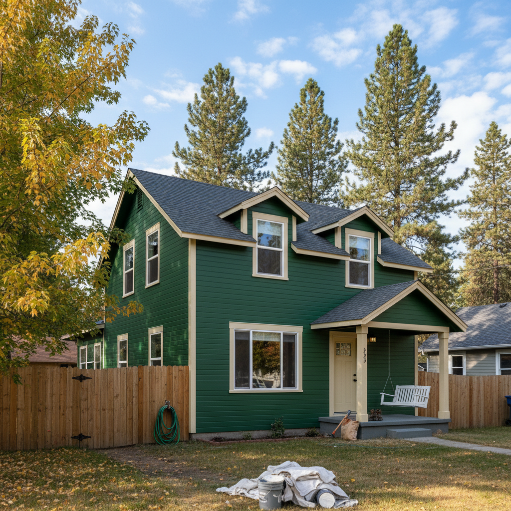 Completed exterior painting work at a residential property in Coeur d'Alene, ID
