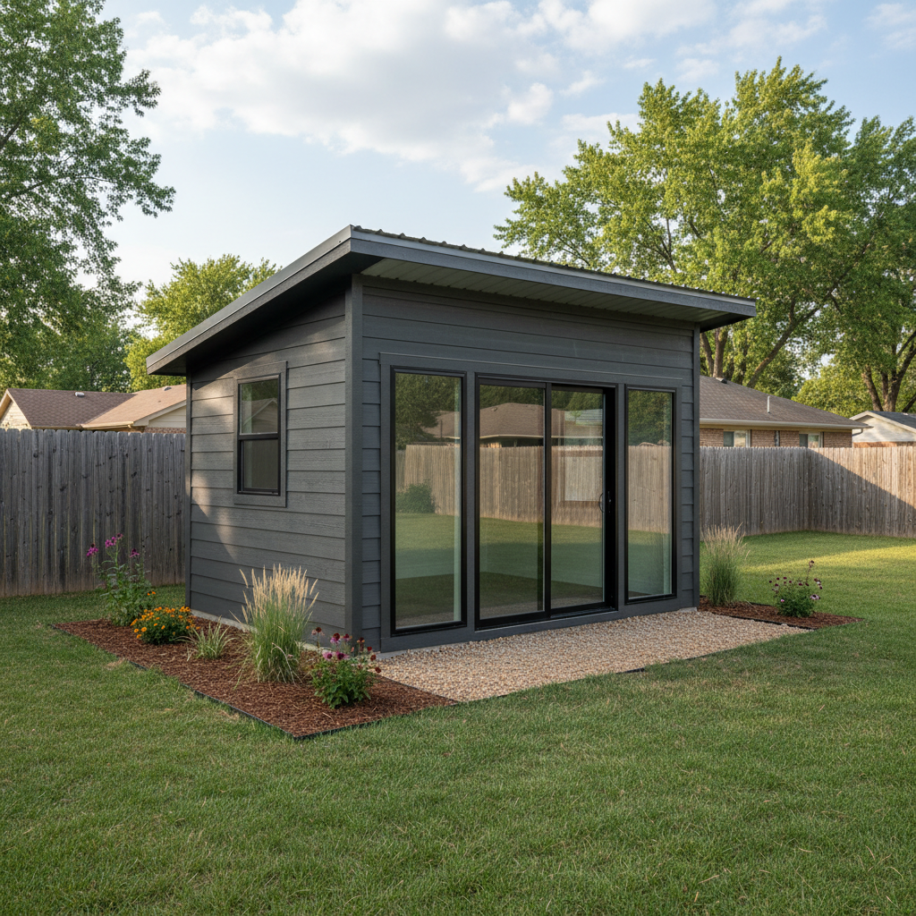 Completed office sheds work at a residential property in Wichita, KS